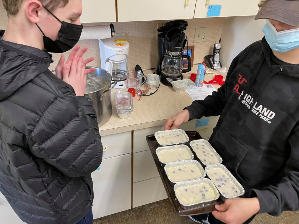 High School Youth Group - Bread Making for "Seniors" and "Shut-ins" of the church!